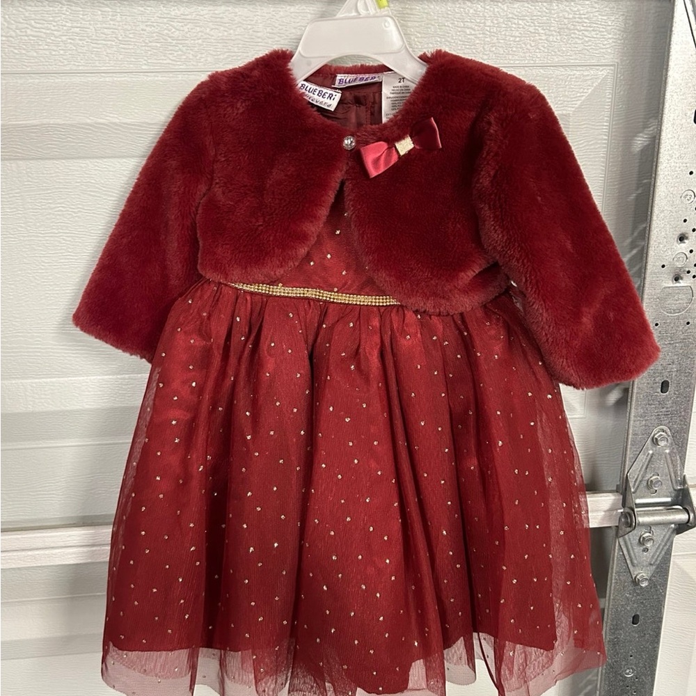 Toddler dress
Color : burgundy
Size:2t